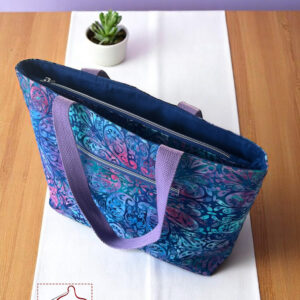Tote Bag with zipper pouch divider - sewing tutorial, instant download, PDF file
