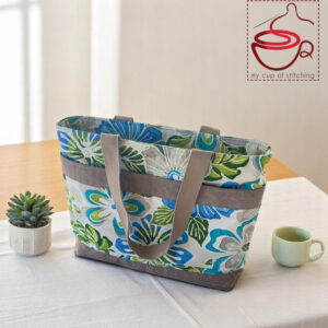 Tote Bag with recessed zipper - enclosed end method, sewing PDF tutorial
