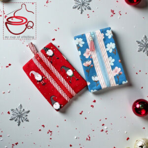Folded Gift Zipper Pouch Tutorial - sewing tutorial, easy to follow, beginner friendly, PDF file