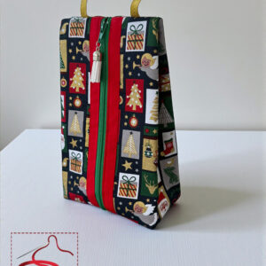 Tall Gift Zipper Pouch Tutorial - sewing tutorial, easy to follow, beginner friendly, PDF file