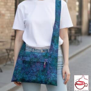 Midnight Paisley Crossbody bag - Sewing tutorial, Crossbody bag, beginner friendly, PDF file,